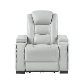 Grey Power Recliner With USB Charging Power Headrest - Omega Lifestyles