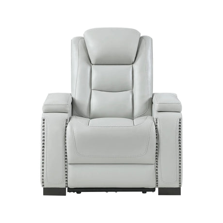 Grey Power Recliner With USB Charging Power Headrest - Omega Lifestyles