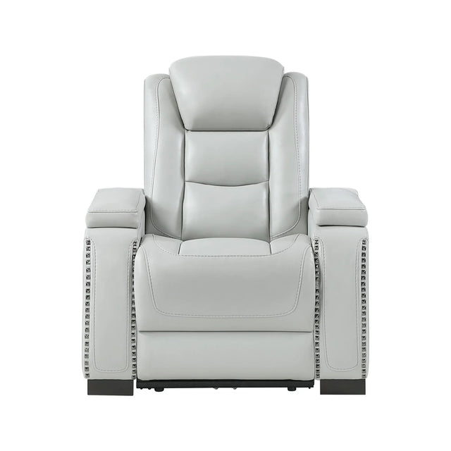 Grey Power Recliner With USB Charging Power Headrest - Omega Lifestyles