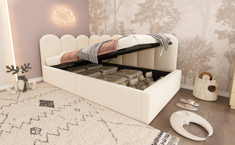 Twin Velvet Upholstered Daybed With Hydraulic Storage - Omega Lifestyles