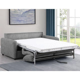 Grey Upholstered Queen Sleeper Sofa With Memory Foam Mattress - Omega Lifestyles