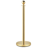 Set of 4 Stainless Steel Gold Velvet Rope Posts - Omega Lifestyles
