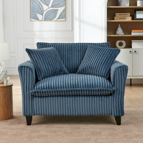 Corduroy Foam Lazyman Single-Person Sofa Chair Blue - Omega Lifestyles