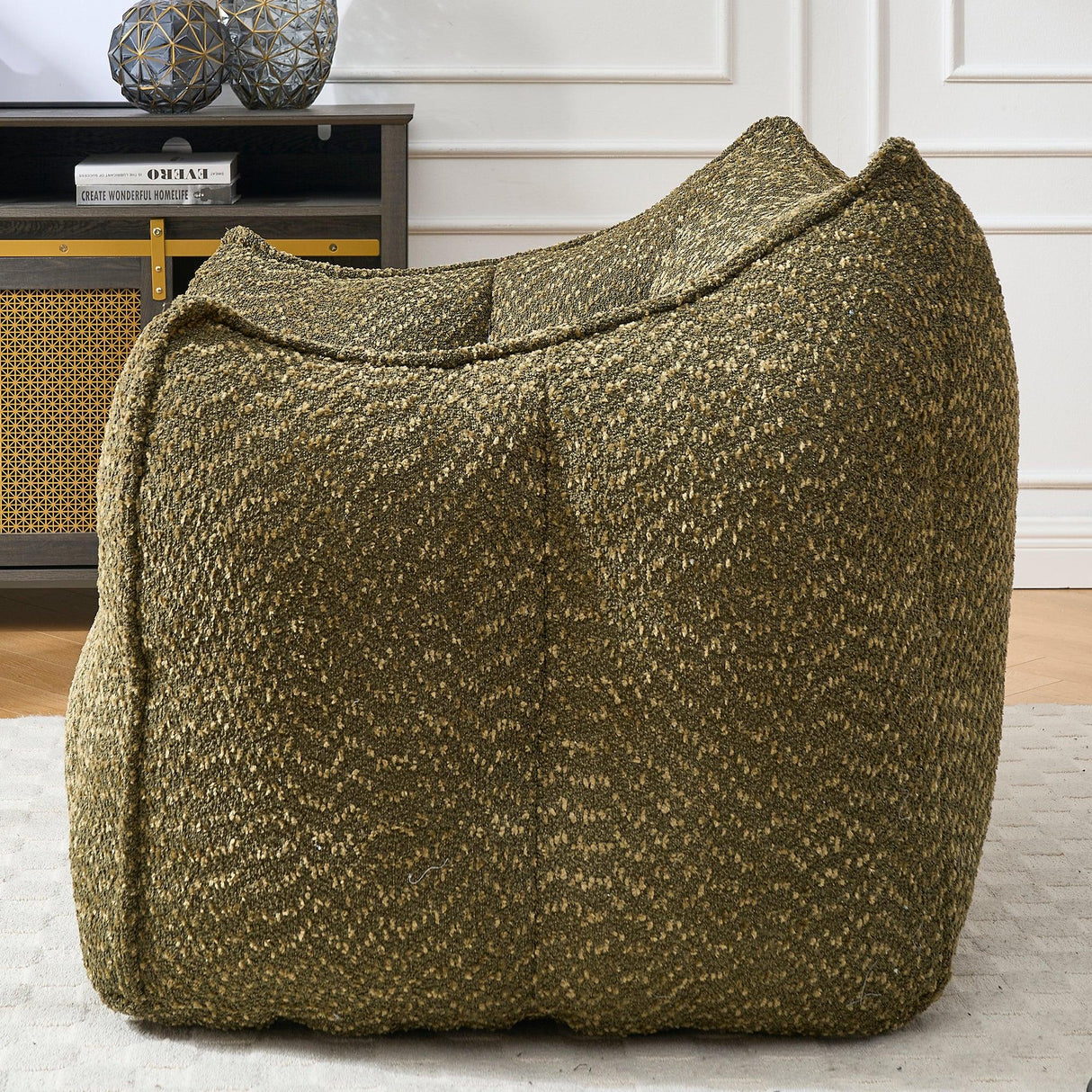 Chenille Bean Bag Chair With Resilient Foam - Omega Lifestyles