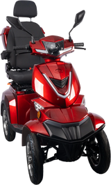 Heavy Duty 4 Wheel Red Mobility Scooter - Omega Lifestyles