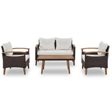 4-Piece PE Rattan Outdoor Sofa Set With Cushions - Omega Lifestyles