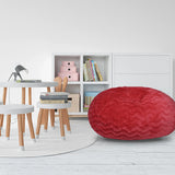 Red 3-Foot Faux Fur Memory Foam Bean Bag Chair - Omega Lifestyles