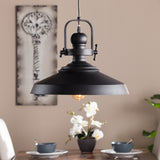 Industrial Black Steel Bell Pendant Lighting Fixture