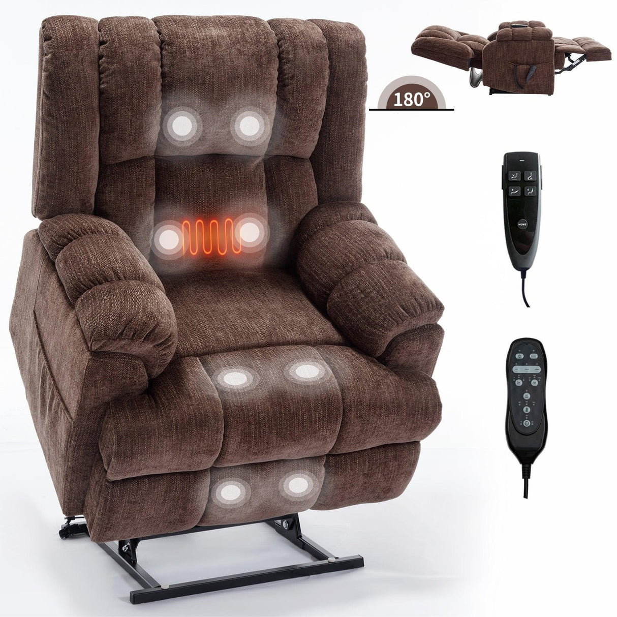 Medium-Firm Dual Motor Power Lift Massage Recliner Chair - Omega Lifestyles