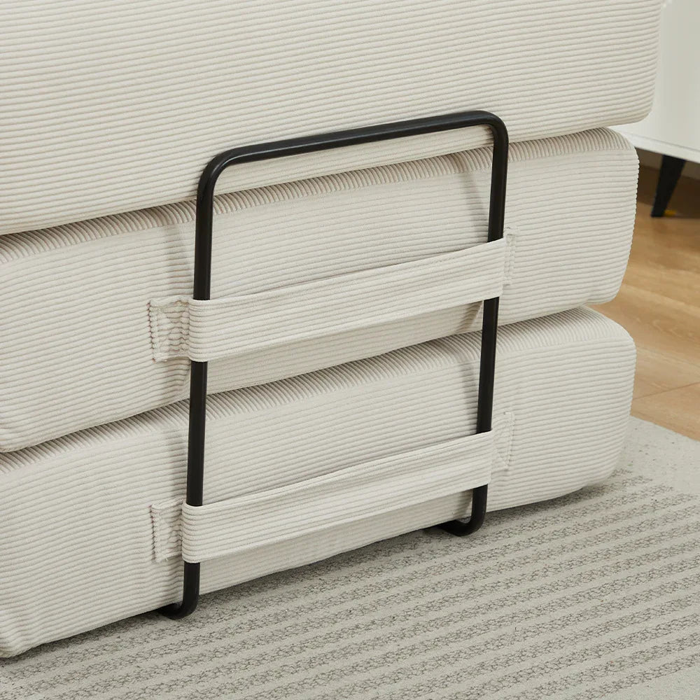 Corduroy Folding Sofa Bed With Foam Spring Mattress - Omega Lifestyles