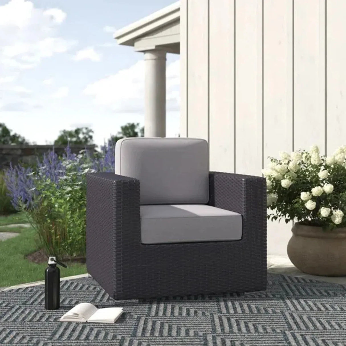 Modern Weather-Resistant Wicker Patio Chair With Cushions - Omega Lifestyles