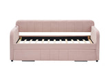 Twin Velvet Upholstered Daybed Frame With Trundle - Omega Lifestyles