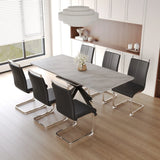 Modern Extendable MDF Metal Dining Table Set For 6-8 - Omega Lifestyles