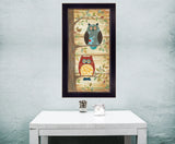 Two Wise Owls Framed Multicolor Printed Wall Art Poster - Omega Lifestyles