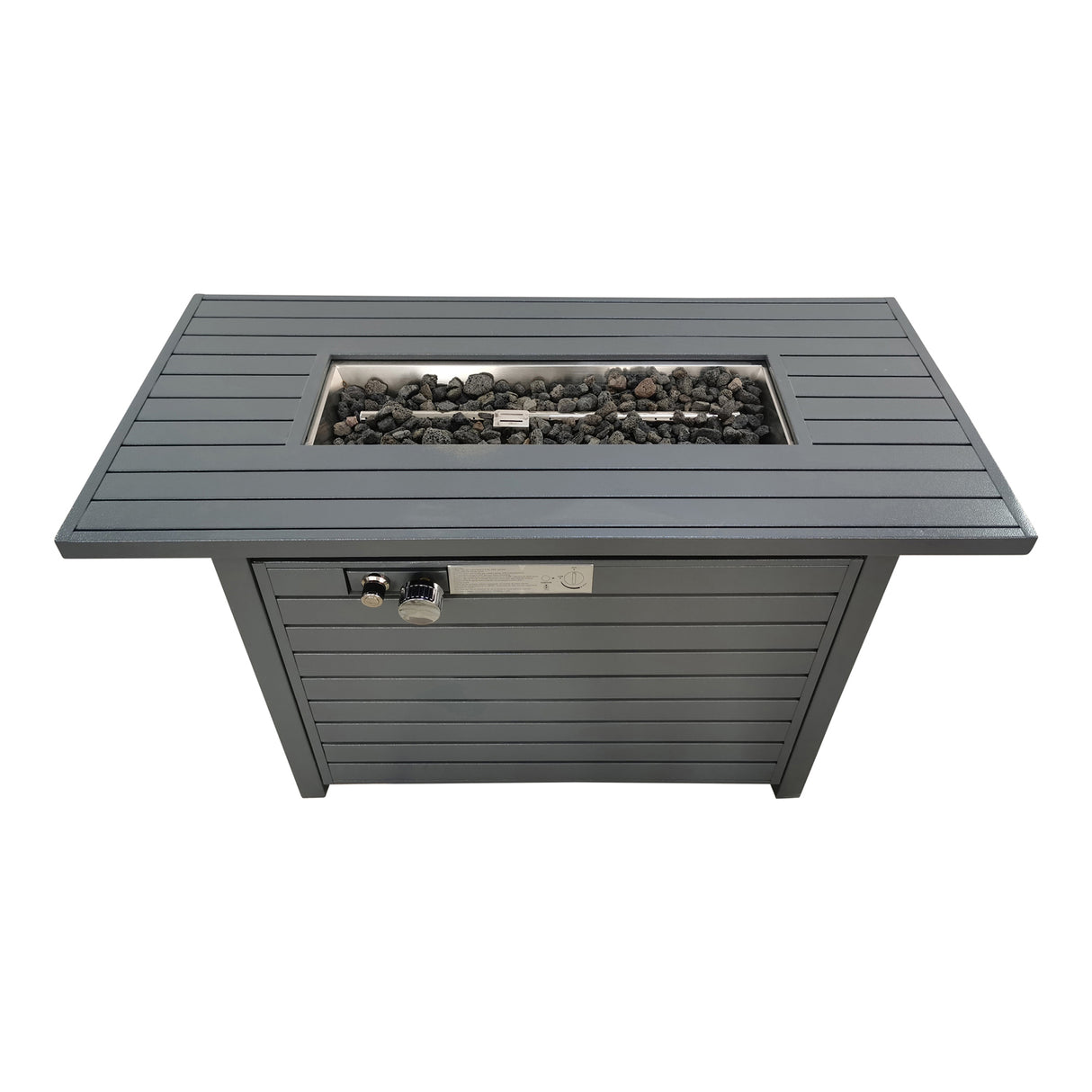 Modern Steel Outdoor Propane Adjustable Flame Fire Pit Table