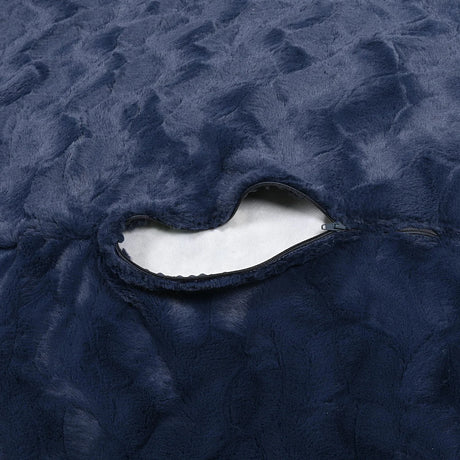 Navy Faux Fur Memory Foam Bean Bag Chair - Omega Lifestyles