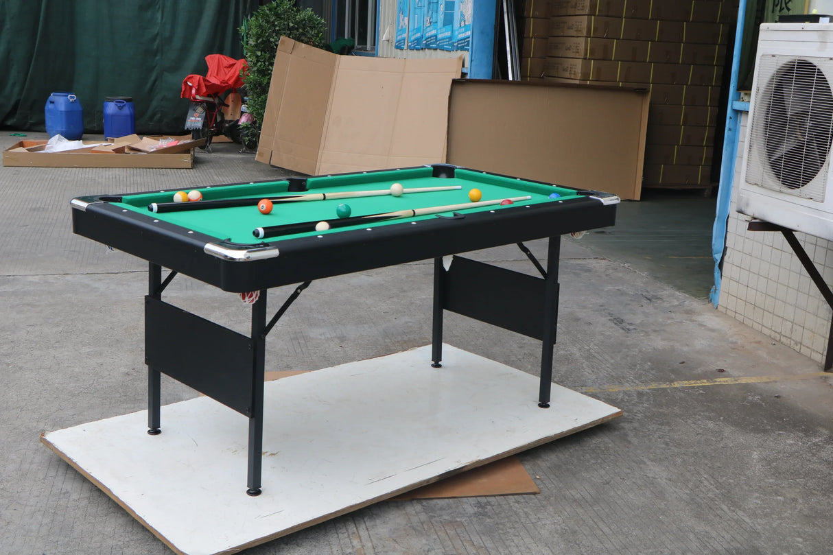 Foldable Black Green MDF Steel Pool Game Table - Omega Lifestyles
