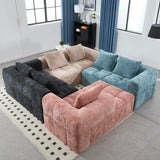 Chenille Modular 3-Seat Sectional Sofa With Side Pockets - Omega Lifestyles