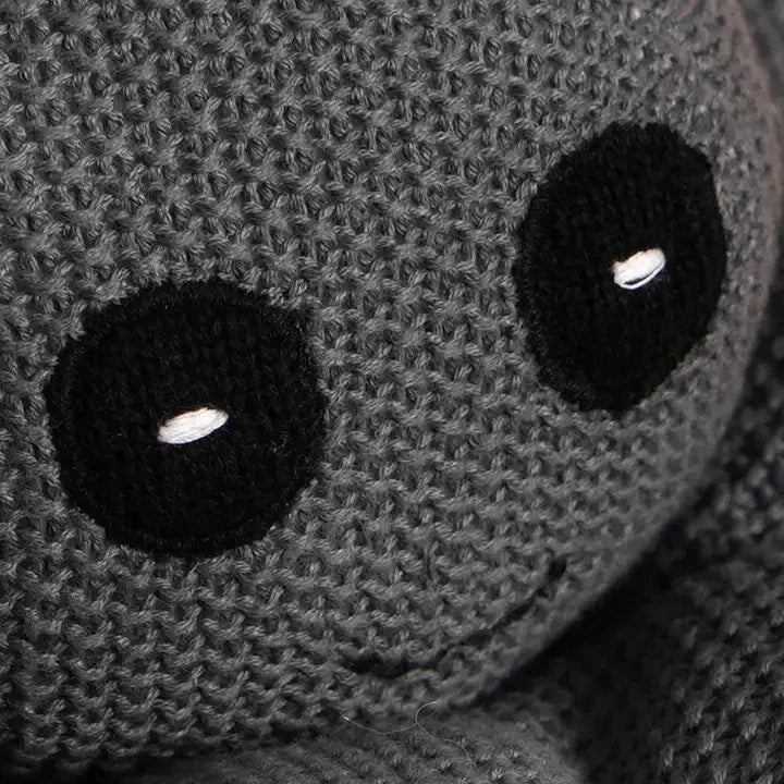 Dark Gray Cotton Plush Knitted Stuffed Octopus Toy - Omega Lifestyles