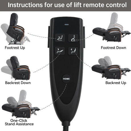 Power Chenille Lift Recliner Chair With Massage Heat - Omega Lifestyles