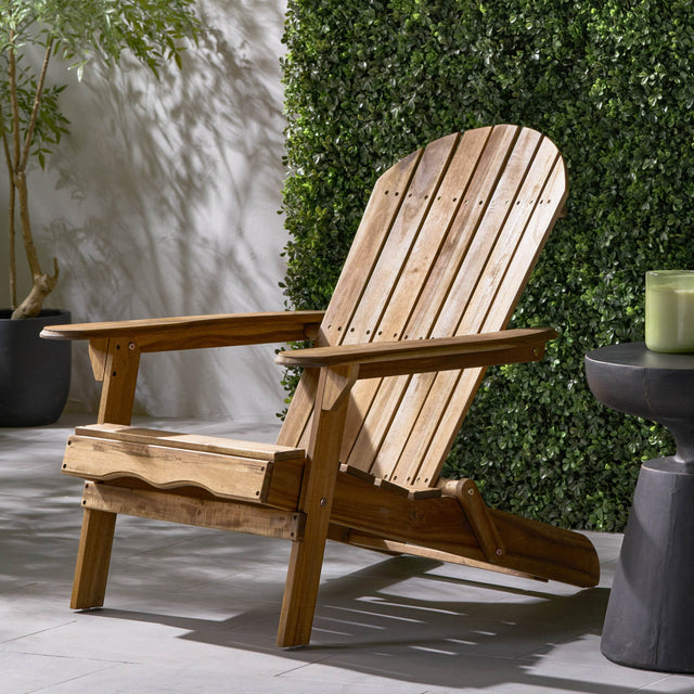 Acacia Wood Foldable Rustic Outdoor Adirondack Chair - Omega Lifestyles