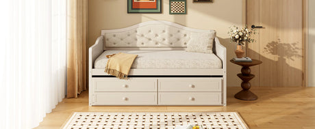 Twin Daybed With Pull-Out Trundle And Storage Drawers - Omega Lifestyles