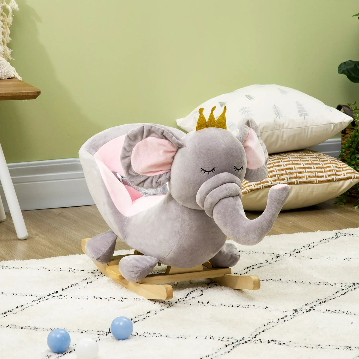 Toddler Plush Elephant Rocking Chair With Sound - Omega Lifestyles