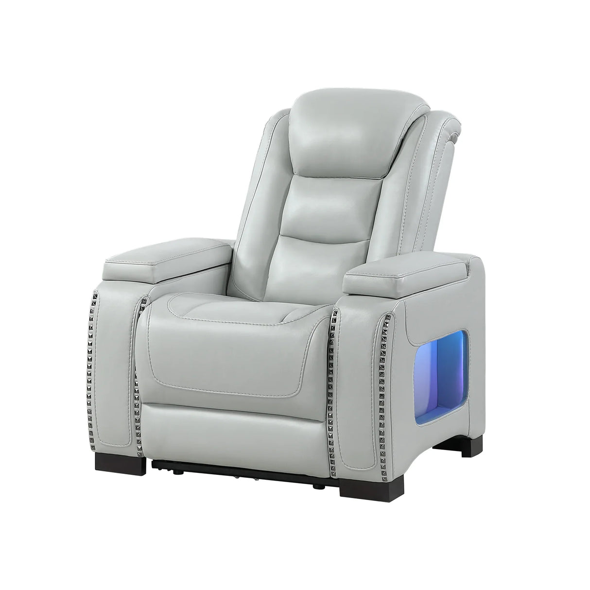 Grey Power Recliner With USB Charging Power Headrest - Omega Lifestyles