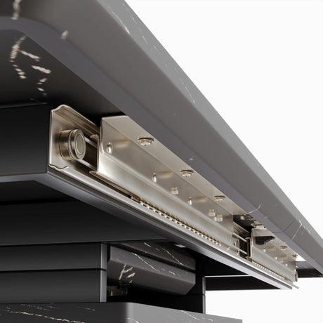 Expandable MDF Metal Dining Table Set With 6 Cushioned Chairs - Omega Lifestyles