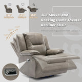 Modern 3-Seater Grey Leather Gel Recliner Chair With LED Light - Omega Lifestyles