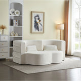 Full Size Plush Corduroy Foam-Filled Folding Sofa Bed With Pillows - Omega Lifestyles