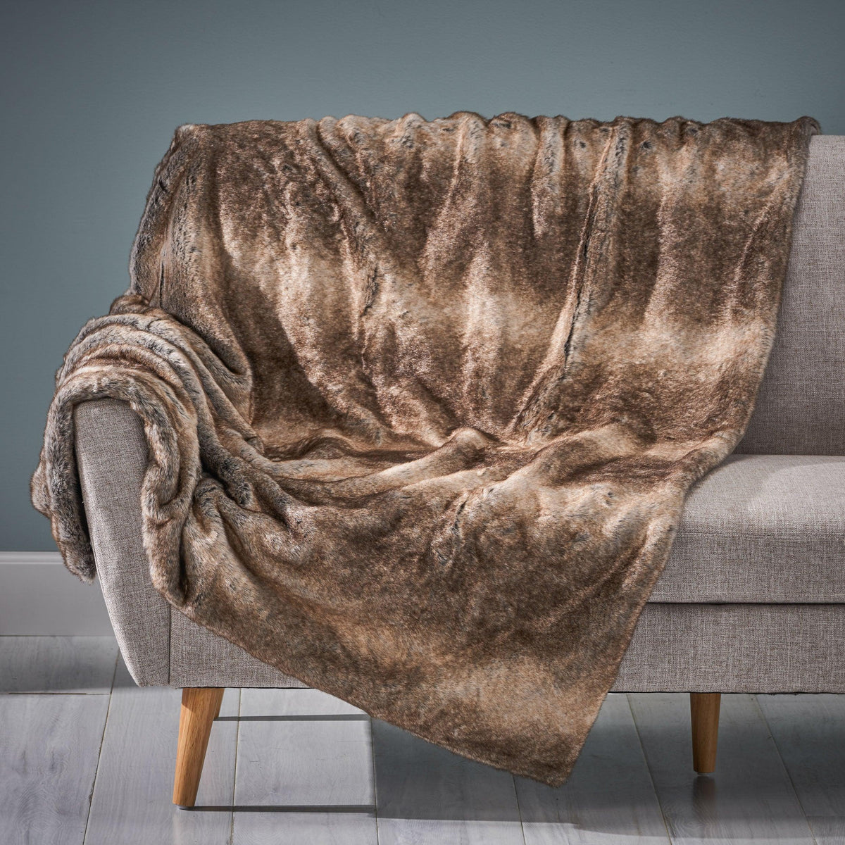 Brown Faux Fur Soft Cozy 50x60 Inch Throw Blanket - Omega Lifestyles