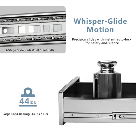 Stainless Steel Kitchen Cabinet With Paper Towel Holder - Omega Lifestyles