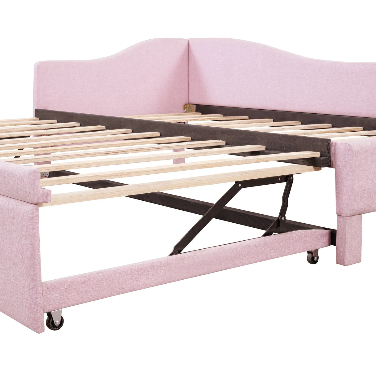 Twin Upholstered L-Shaped Daybed With Pop-Up Trundle - Omega Lifestyles