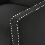 Dark Gray Fabric Push Back Recliner Chair With Birch Legs - Omega Lifestyles