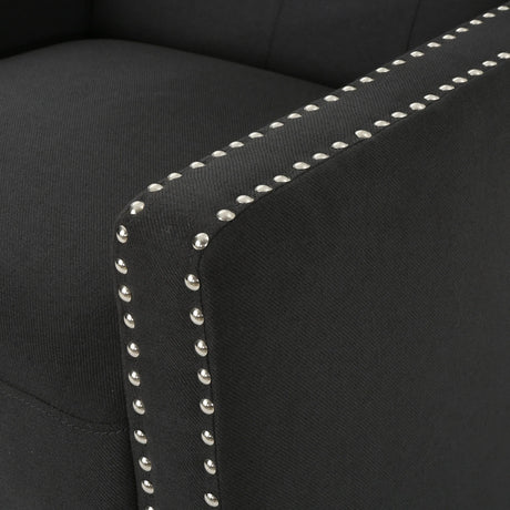 Dark Gray Fabric Push Back Recliner Chair With Birch Legs - Omega Lifestyles