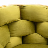 Olive Green Velvet Knitted Backrest Accent Chair - Omega Lifestyles