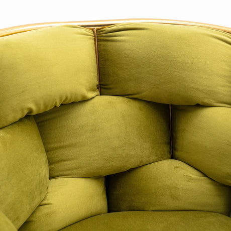 Olive Green Velvet Knitted Backrest Accent Chair - Omega Lifestyles