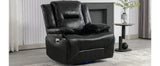 Manual Black Leather Gel Recliner Chair With LED Light Strip - Omega Lifestyles