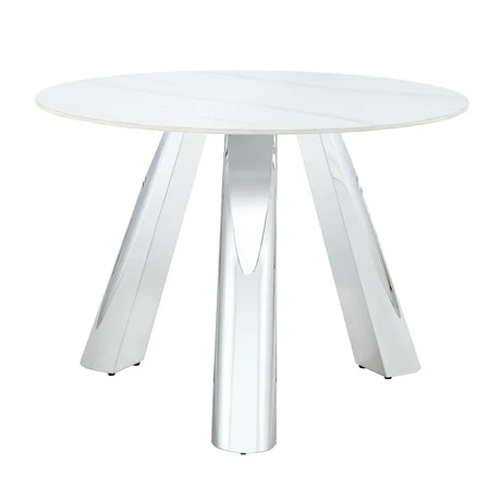 42-Inch Round Sintered Stone Dining Table With Chairs - Omega Lifestyles