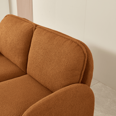 Sherpa Fabric Plush Foam Cushion Loveseat Sofa - Omega Lifestyles