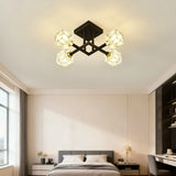 Modern Crystal Flush Mount Ceiling Light Matte Black - Omega Lifestyles