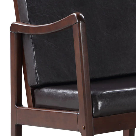 Dark Brown Faux Leather Rocking Chair With Cushion - Omega Lifestyles