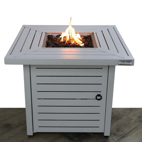 Modern Steel Propane Gas Fire Pit Table With Flame Control - Omega Lifestyles