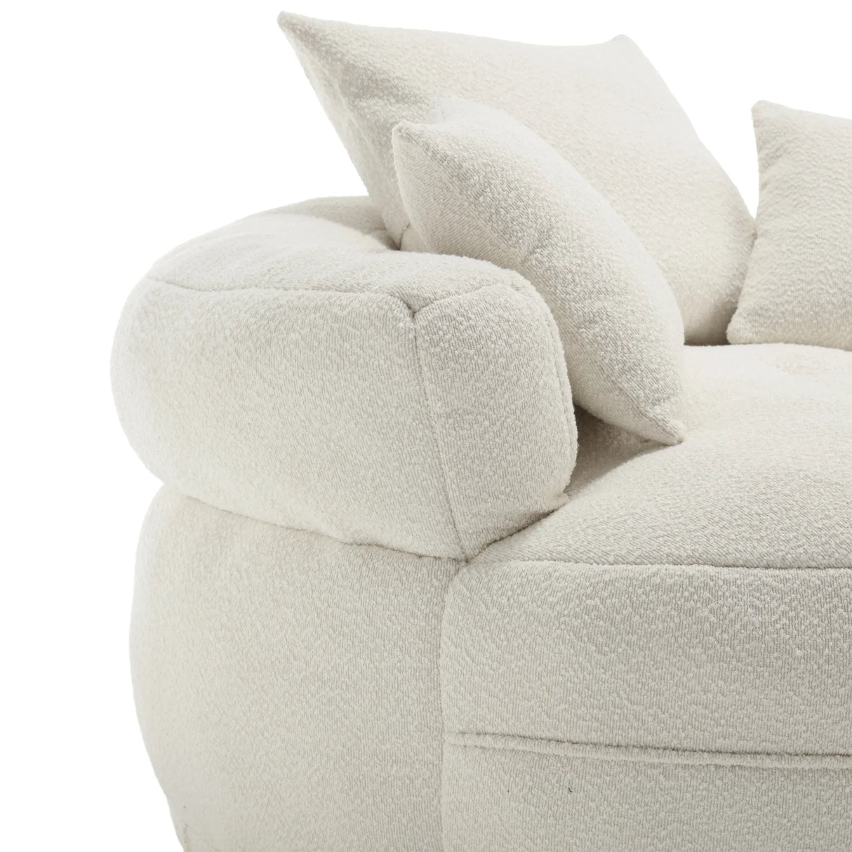 Modern Circular Chenille Fabric Sleeper Chair With Pillows - Omega Lifestyles