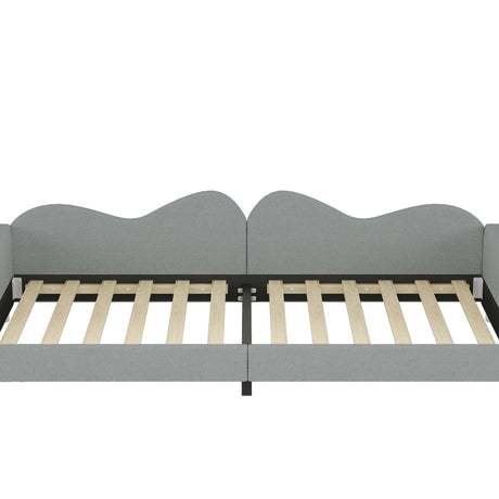 Twin Upholstered Sherpa Fabric Daybed With Cloud Backrest - Omega Lifestyles