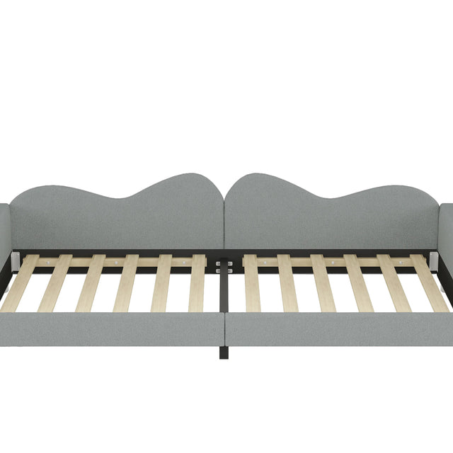 Twin Upholstered Sherpa Fabric Daybed With Cloud Backrest - Omega Lifestyles