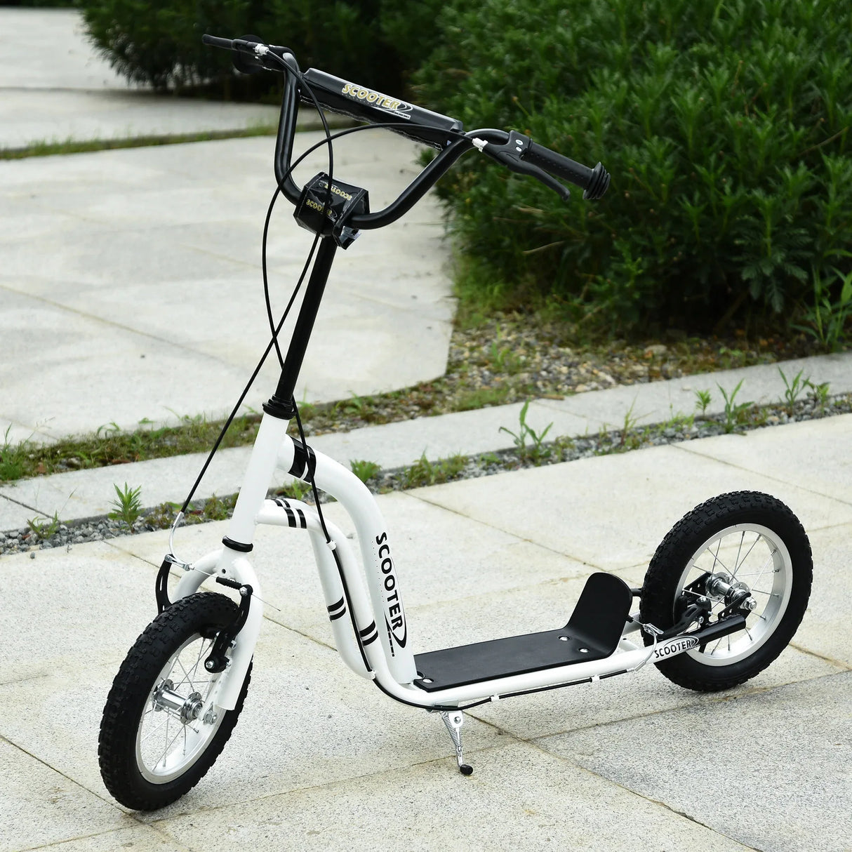 Youth Scooter With Dual Brakes And 12-Inch Inflatable Wheels - Omega Lifestyles