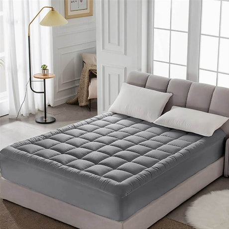 Soft Twin Cotton Plush Filled Mattress Pad - Sleep Galleria