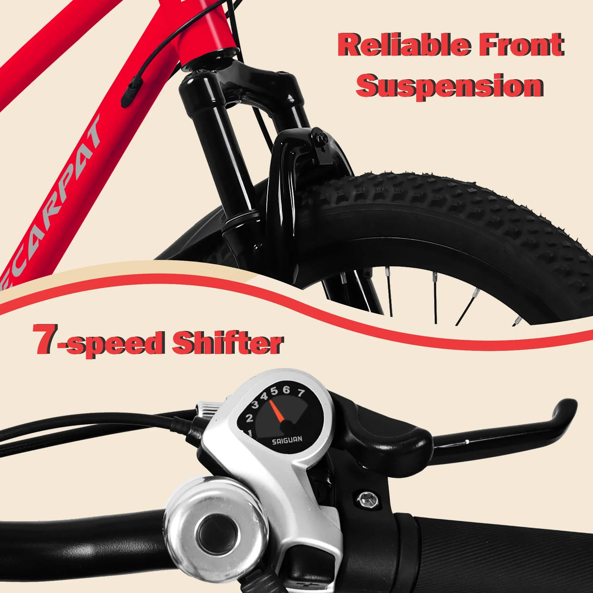 7-Speed Front Suspension Kids Mountain Bike 20-Inch - Omega Lifestyles